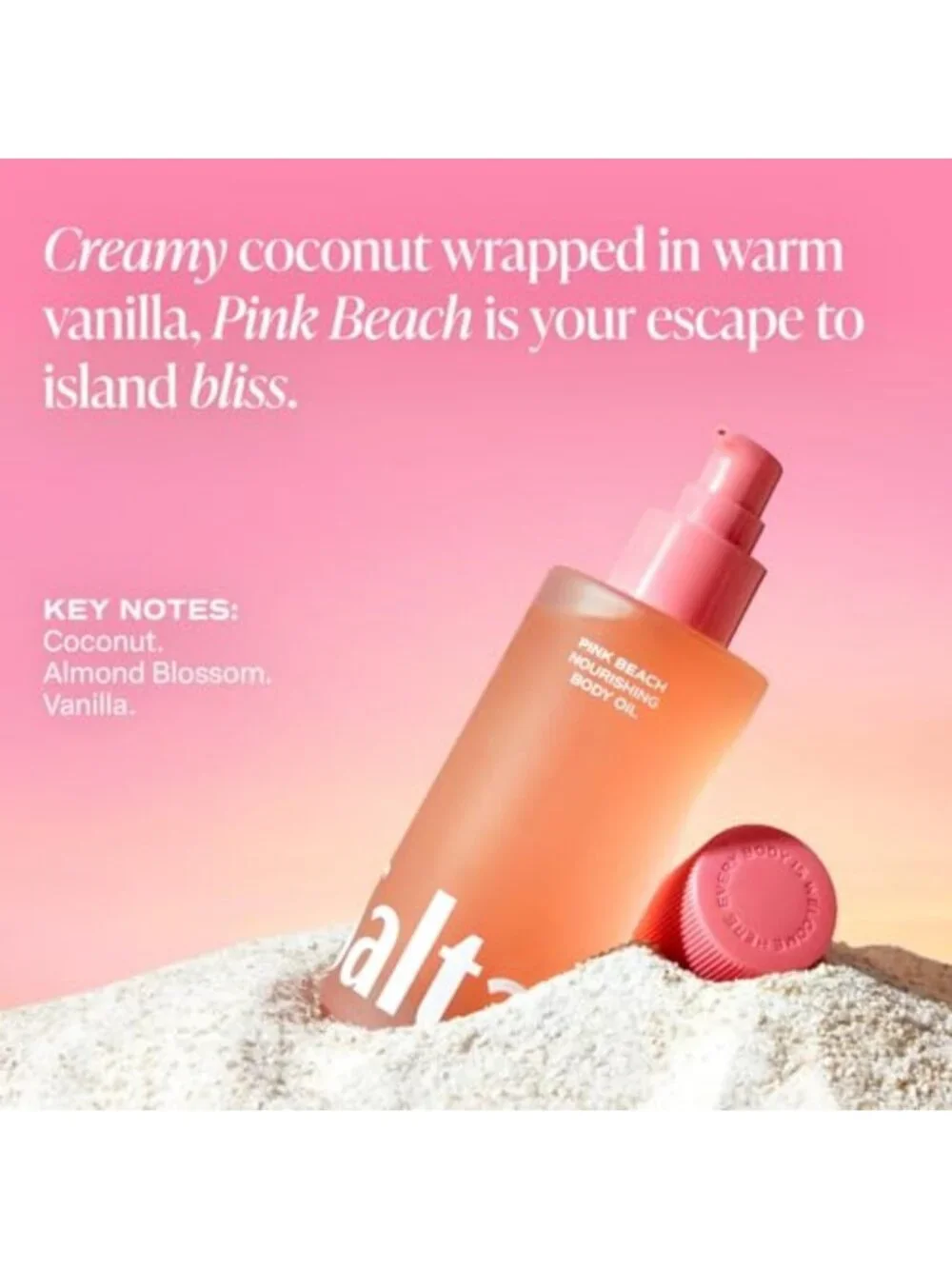 Pink Beach Body Care Set - 3 Piece Wash & After Shower Oil Kit for Glowing Skin